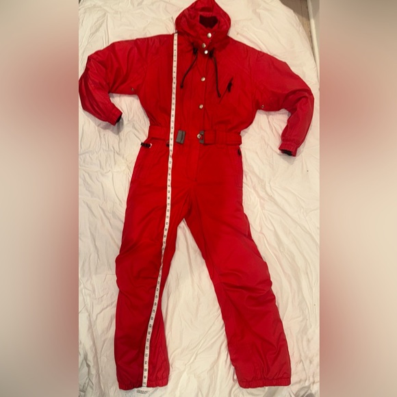 Women’s sz 8 Killy Ski Snowsuit Air & Water A.W.T Retro Red 80s France pristine - Picture 12 of 16